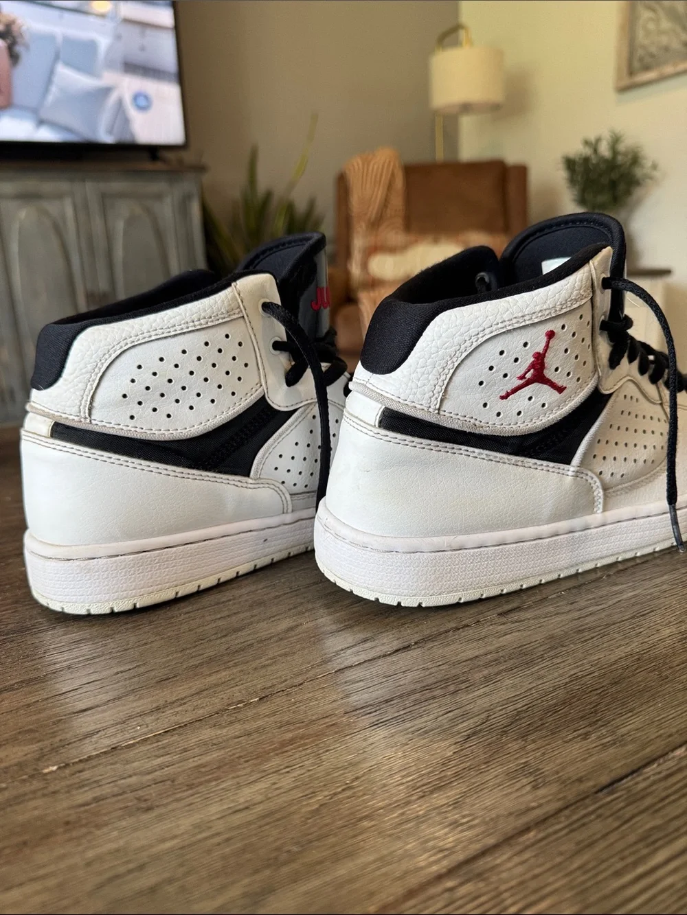 Jordan High-Top Sneakers - White, Black & Red
